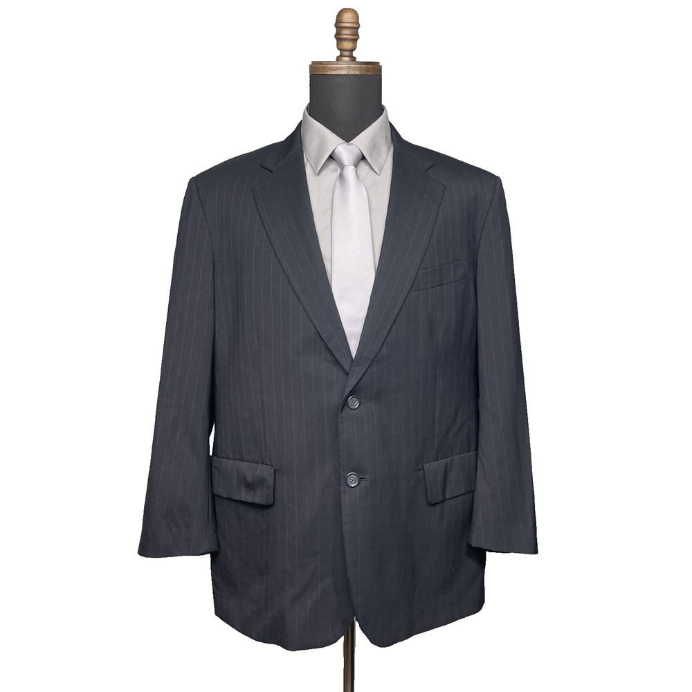 Brooks Brothers Brooksease Mens 44S Blue Pin Stripe USA Wool Sport Coat Jacket